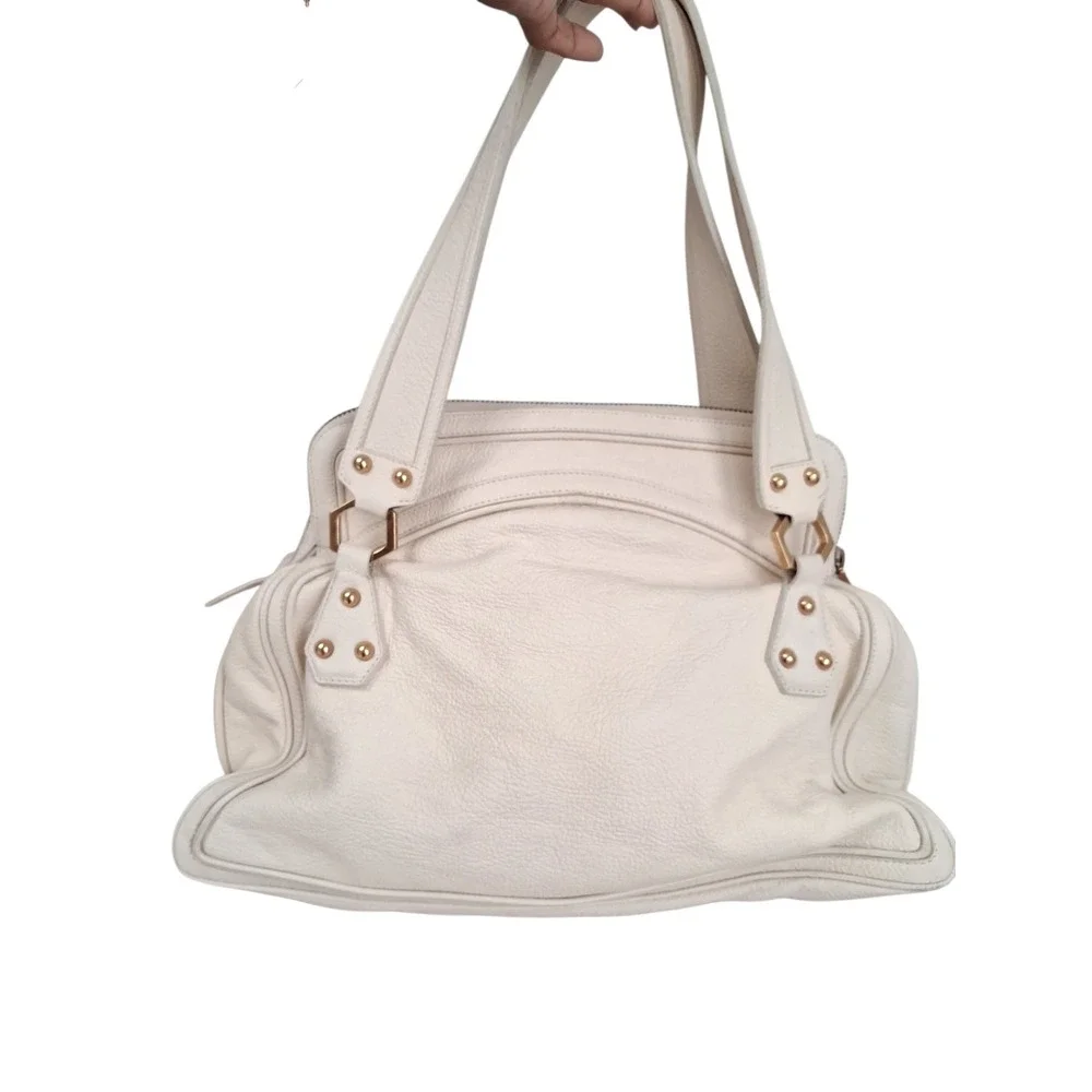 Rare Vintage Y2k Zac Poshen Pebbled Leather Zip Satchel Handbag 07 Italy Runaway